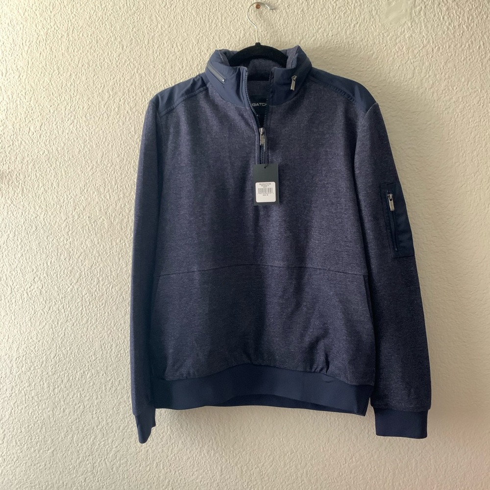 Bugatchi NWT Navy Blue Hooded Jacket Medium